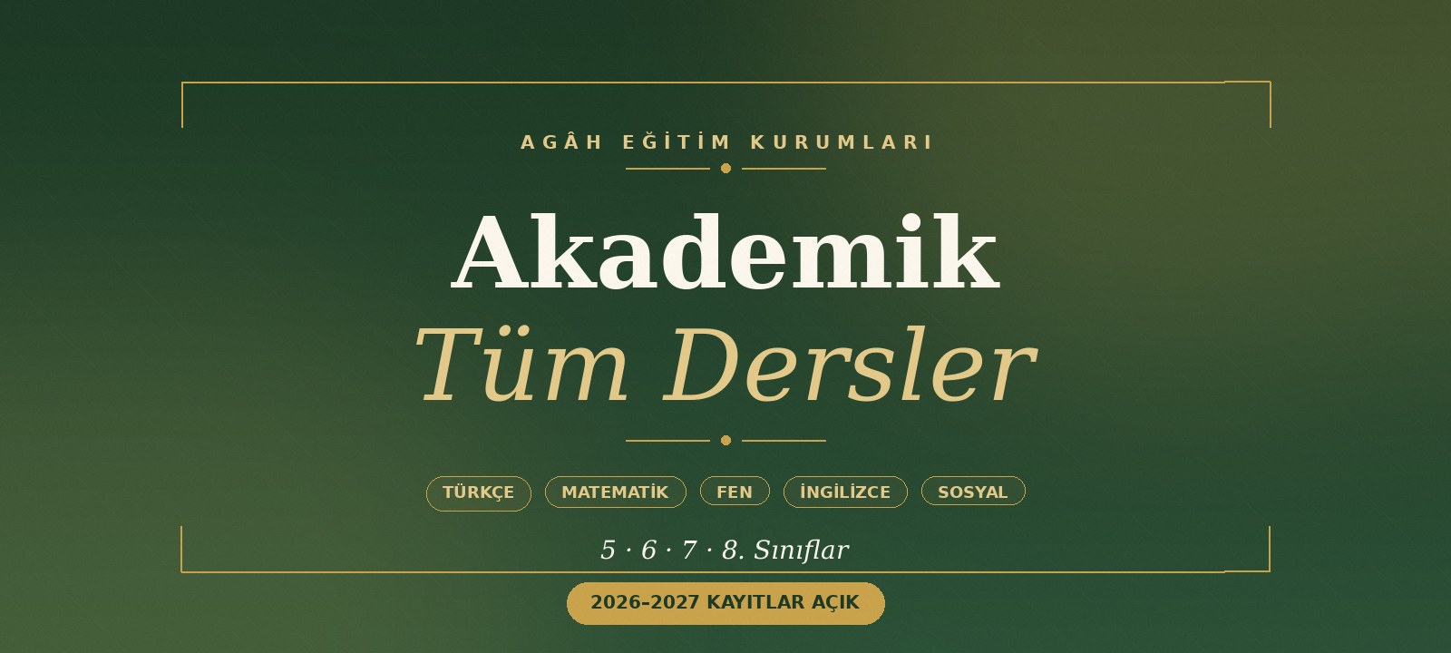 5-6-7 ve 8. Sınıflar için Akademik Tüm Dersler — Matematik, Türkçe, Fen Bilimleri, Sosyal Bilimler, İngilizce